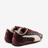 Burgundy sneakers, back view