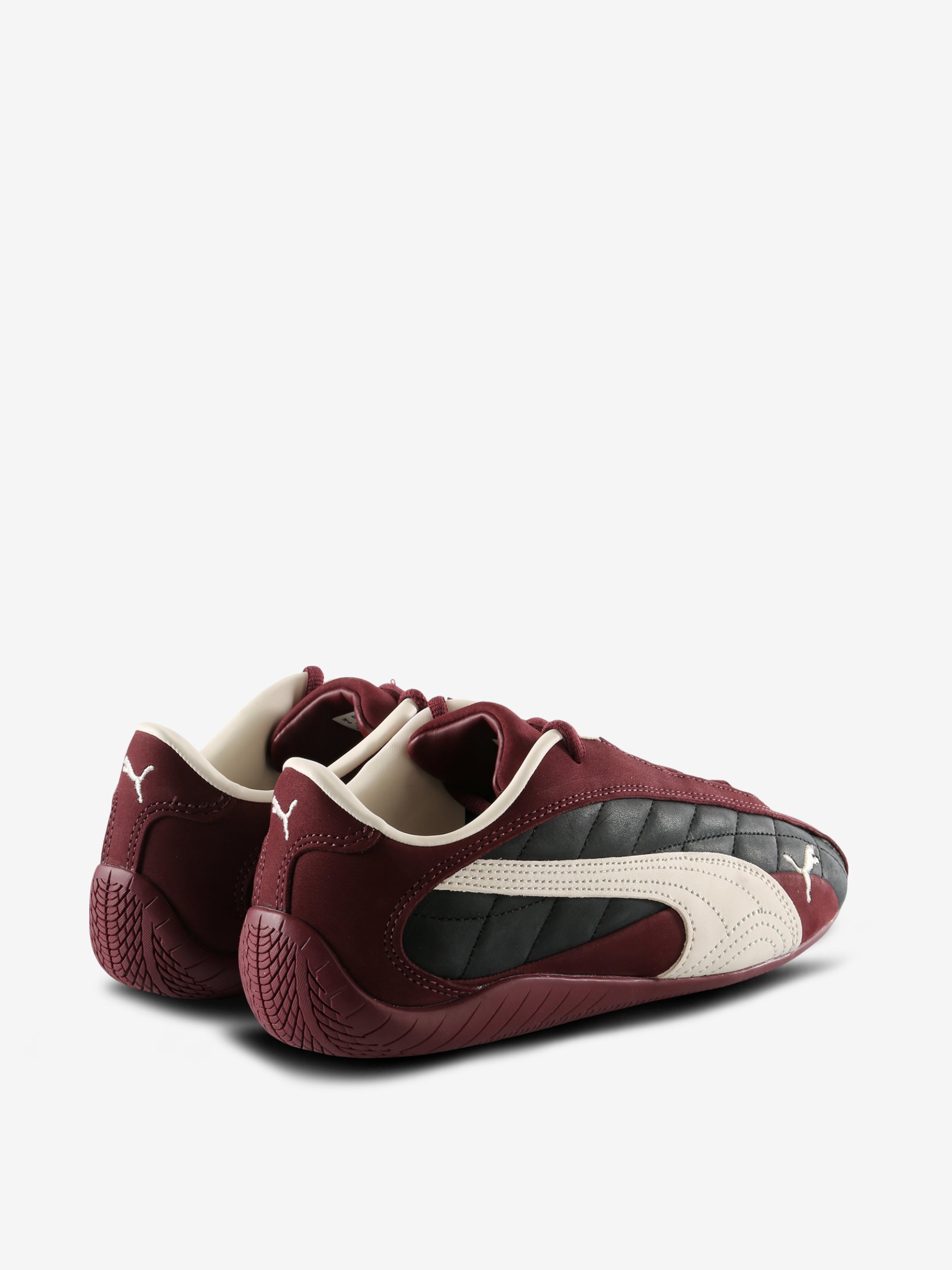 Burgundy sneakers, back view