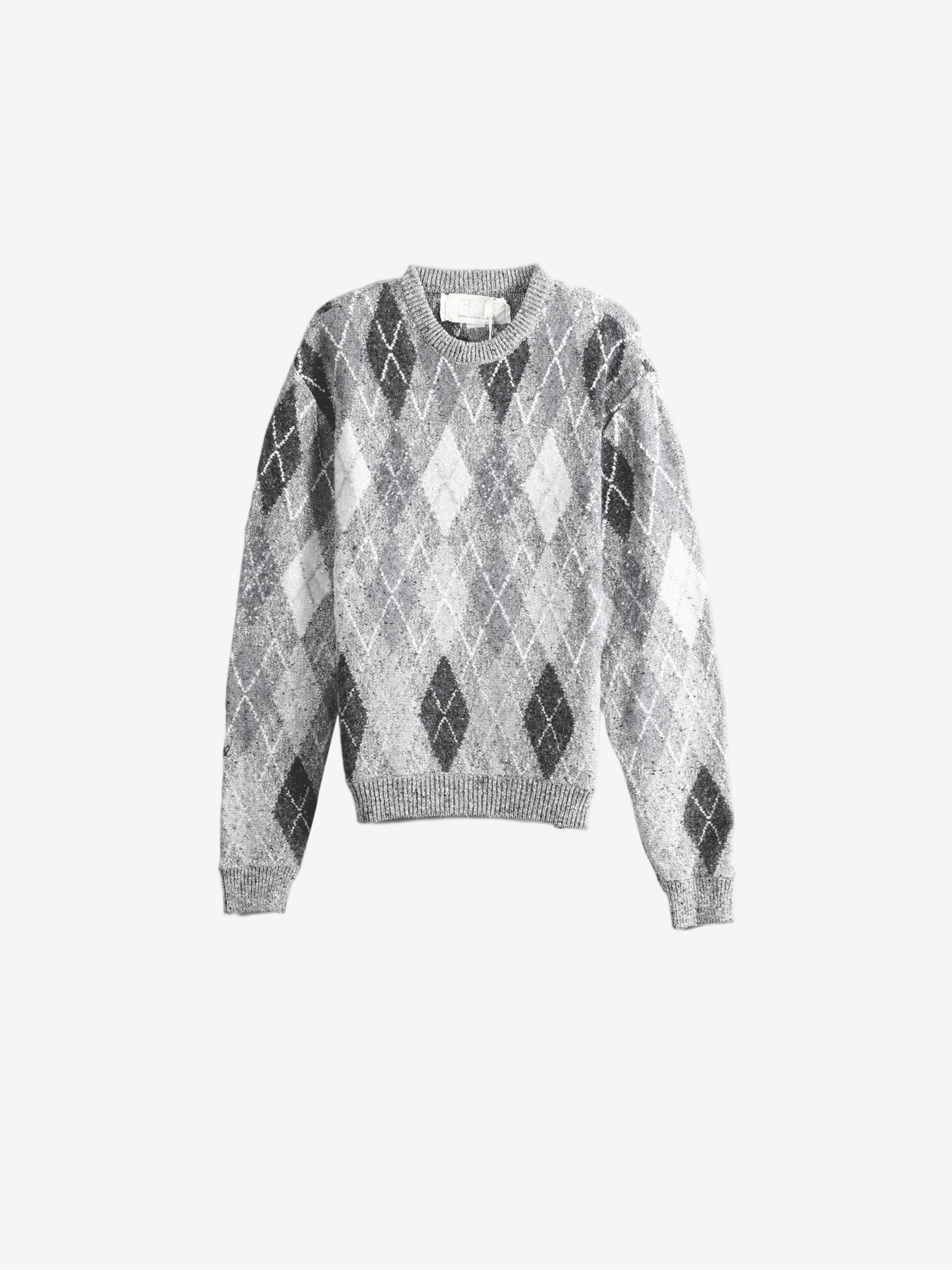 Grey knitwear, front view