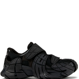 black sneakers, front view