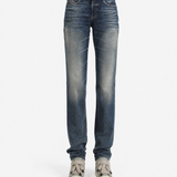 Blue pants, full body view