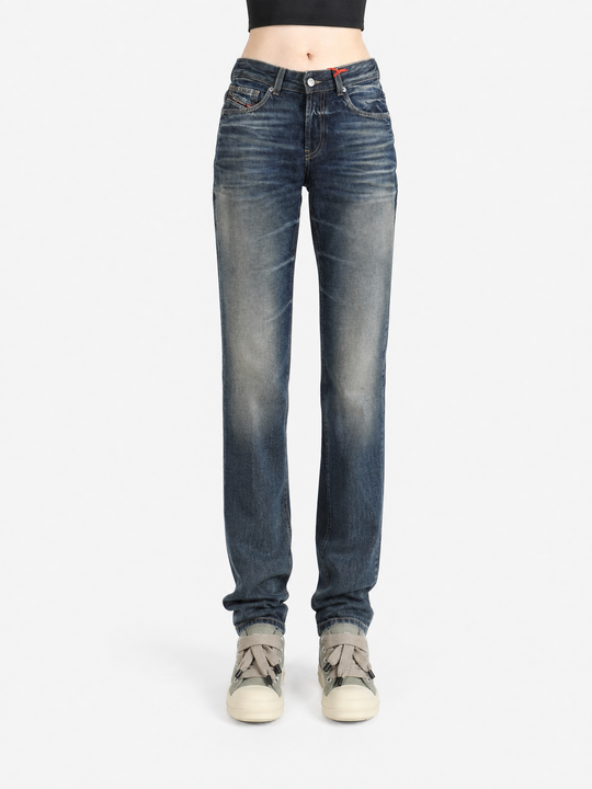 Blue pants, full body view