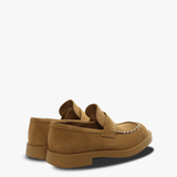 Brown loafers-mules, side view