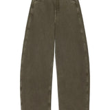 Green jeans, front view