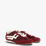 Burgundy shoes, front view