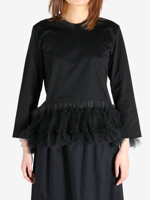 COMME DES GARCONS  NOIR - Women Waist Tulled Accent LS Top