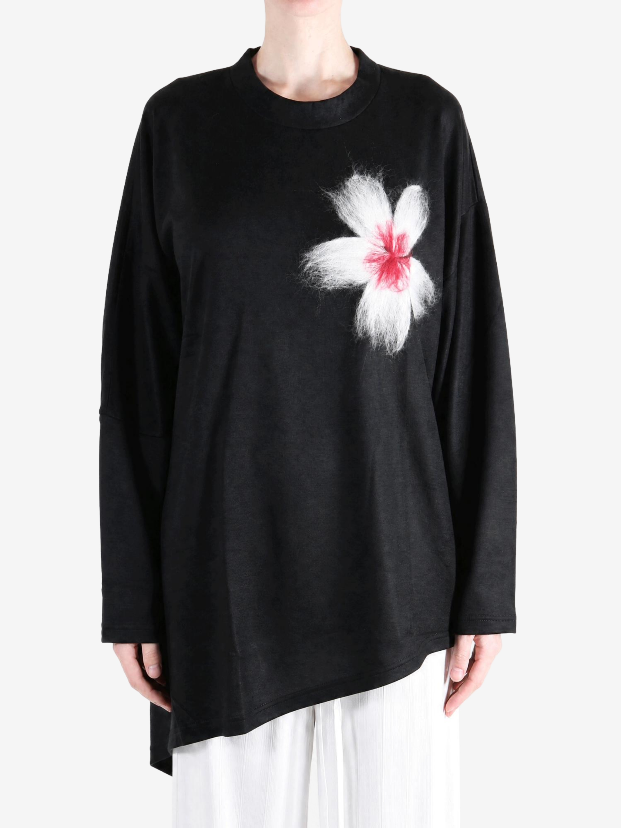 Black knitwear, full body view