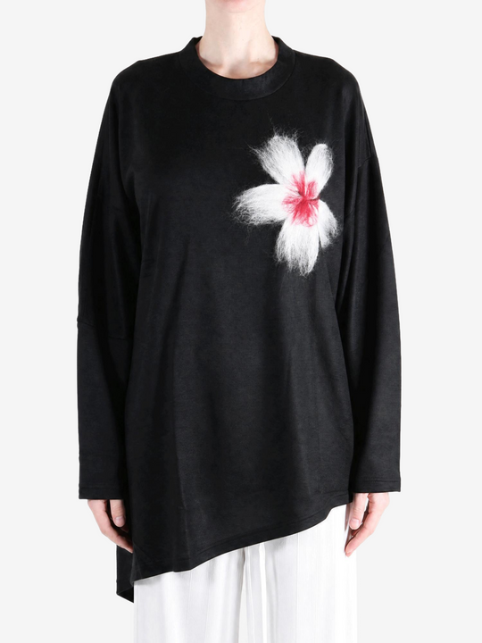 Black knitwear, full body view