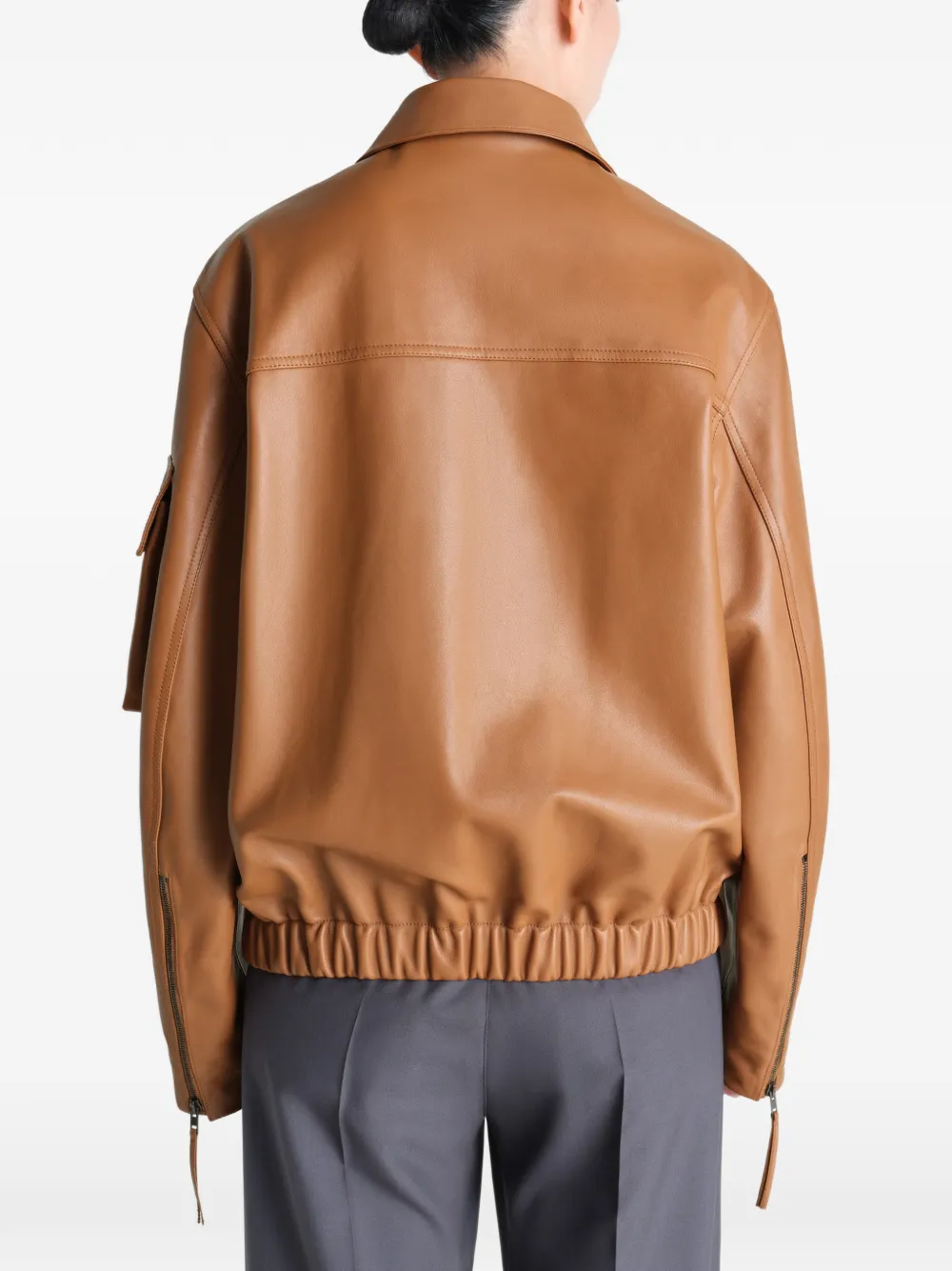 Brown jacket, back view