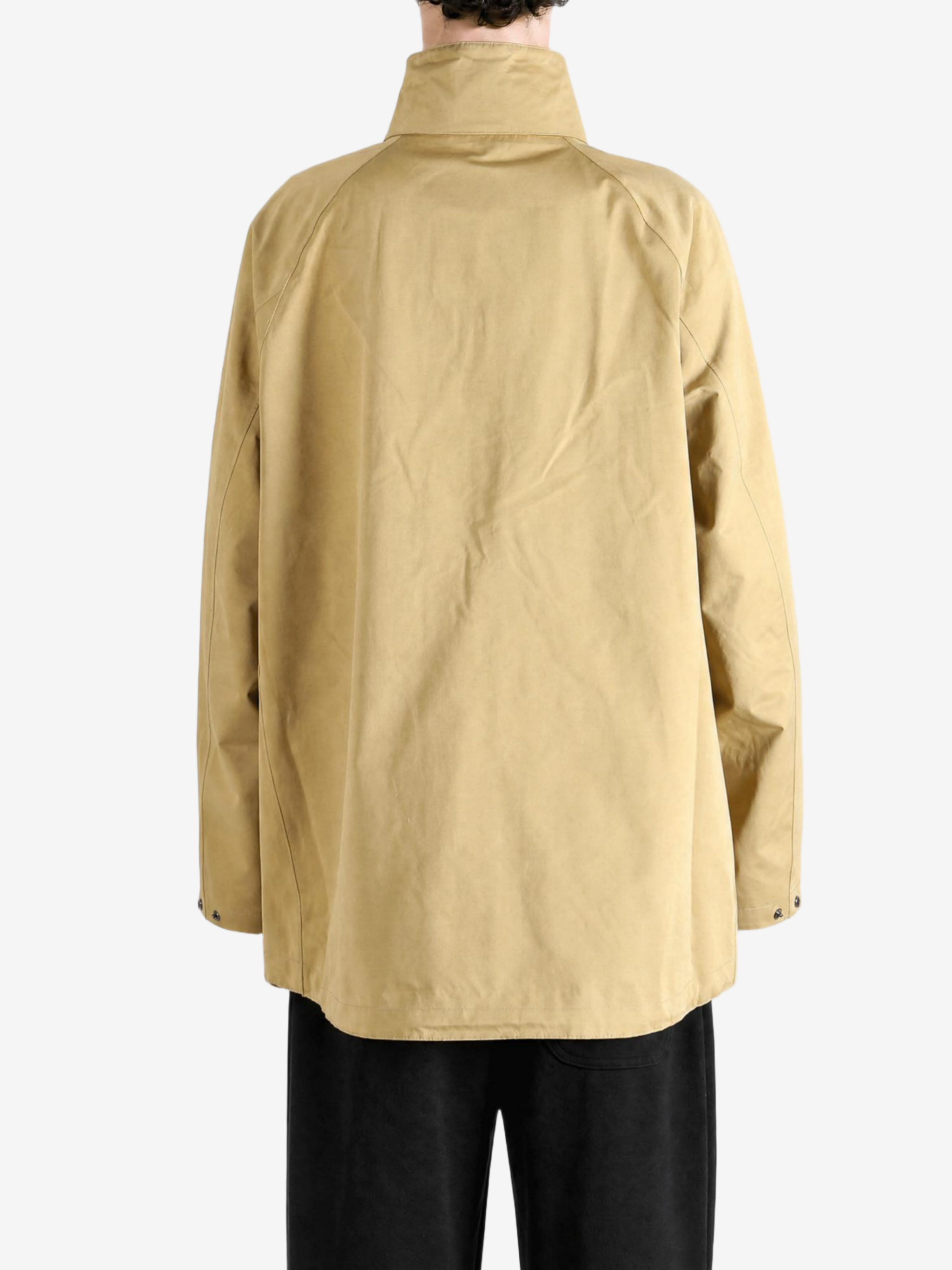 Tan jacket, full body view
