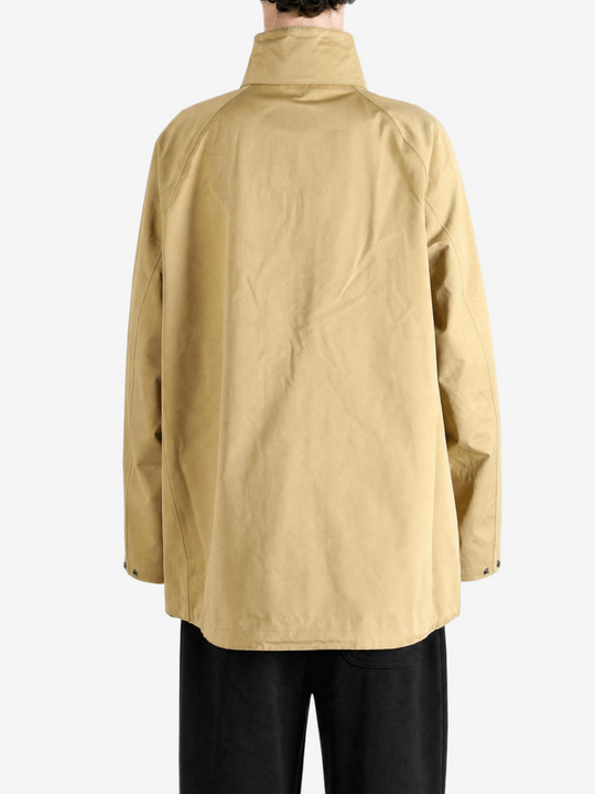 Tan jacket, full body view