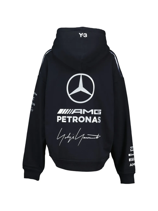 Black sweats-hoodies, back view