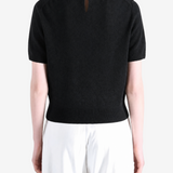 Black t-shirt, full body view