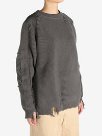 Y'S - Women Distressed Military Sweater