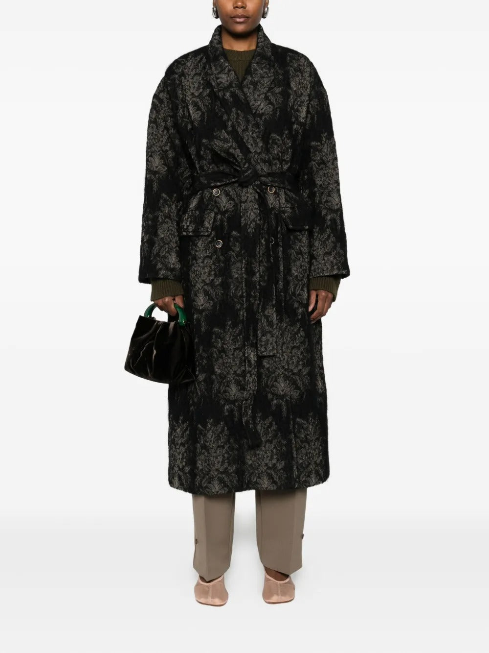 Black coats, full body view