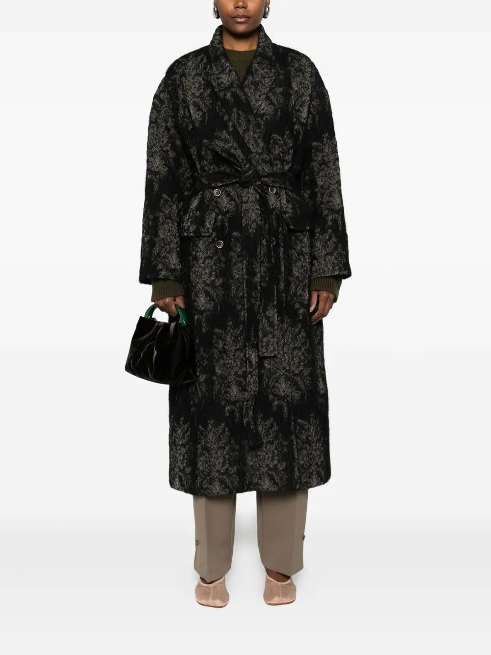 Black coats, full body view