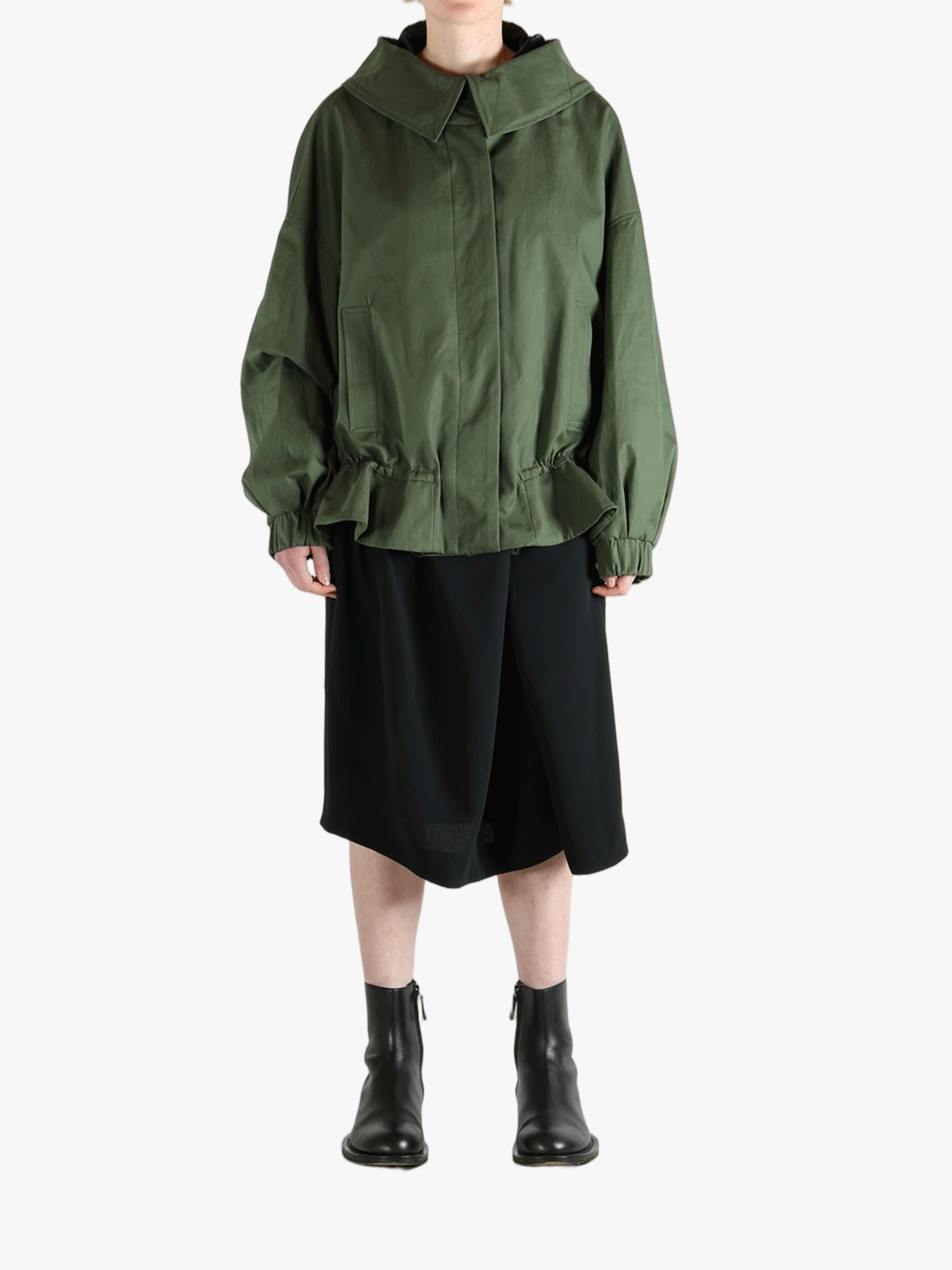 Green jacket, full body view