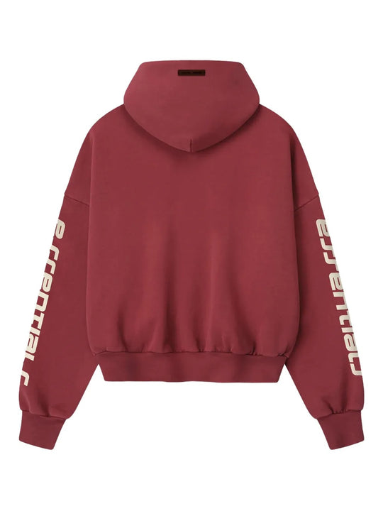 Red hoodie, back view