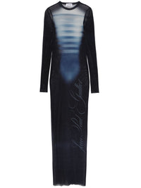 JEAN PAUL GAULTIER - Women Printed "Le Mâle" Mesh Long Dress