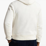 Tan hoodie, full body view