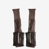 Brown accessories, front view