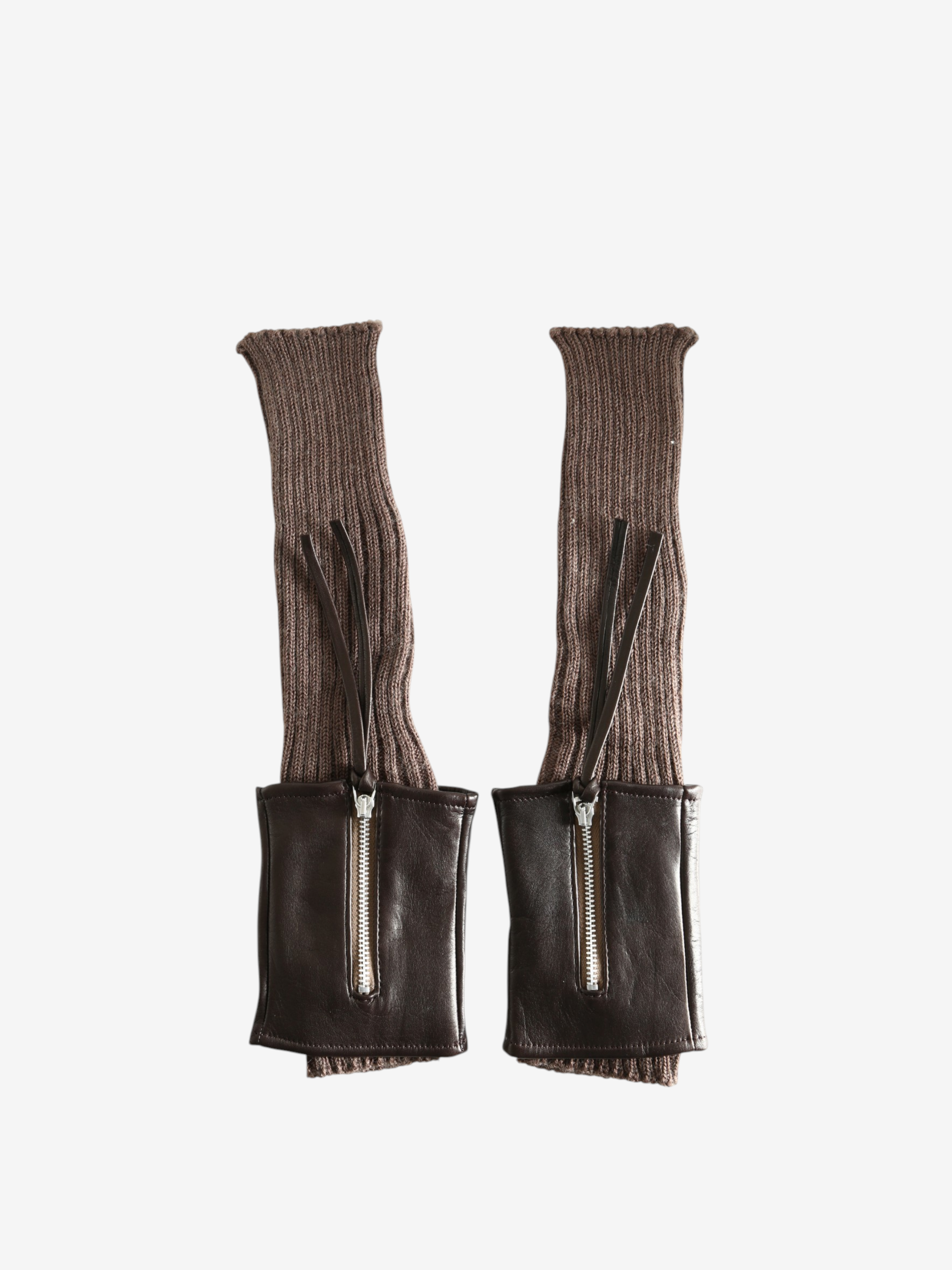 Brown accessories, front view