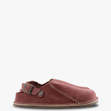 Burgundy sandals, front view