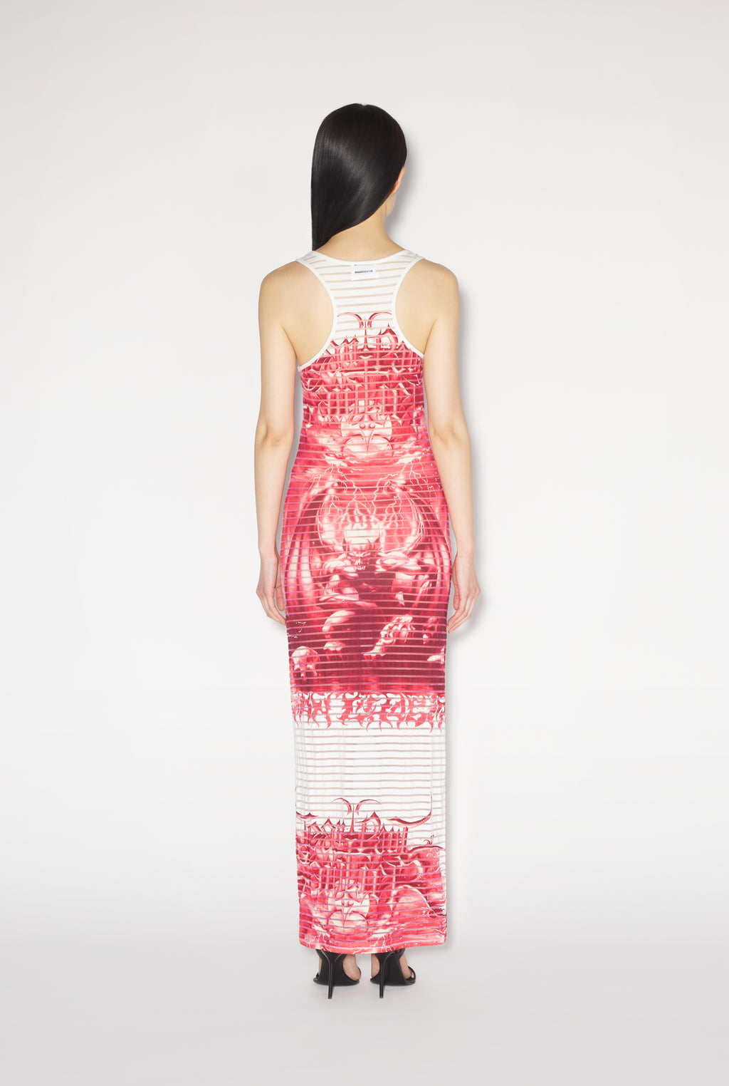 JEAN PAUL GAULTIER Women Printed "Diablo" Devored Jersey Long Dress