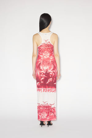 JEAN PAUL GAULTIER Women Printed "Diablo" Devored Jersey Long Dress