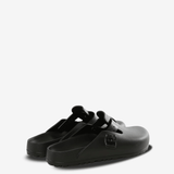 Black sandals, back view