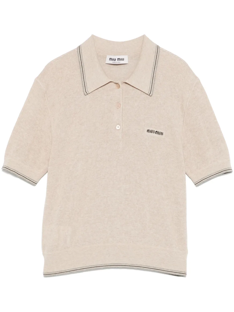 MIU MIU - Women Cotton Knit Polo Shirt – Atelier New York MIU MIU - Women Cotton Knit Polo Shirt – Atelier New York