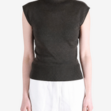 Brown top worn by a person, showing the top fit