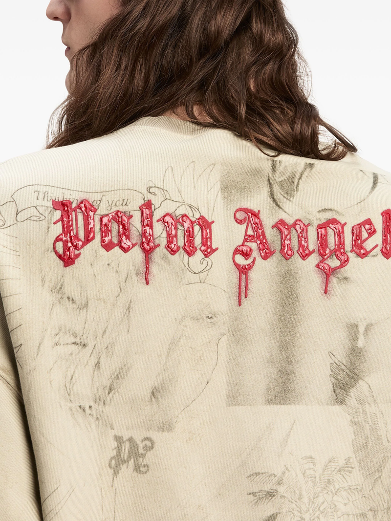 PALM ANGELS - Men Pencil All Over Crew Sweatshirt