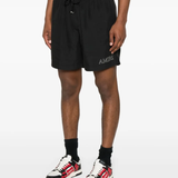 Black shorts worn by a person, showing the shorts's fit