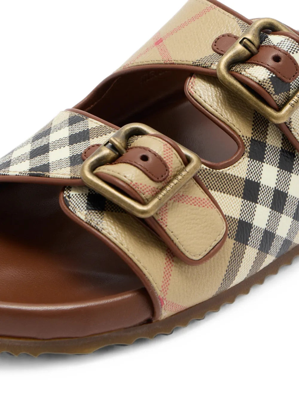 Tan sandals, front view
