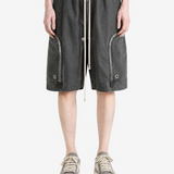 Grey shorts, full body view