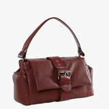 Burgundy bag, front view