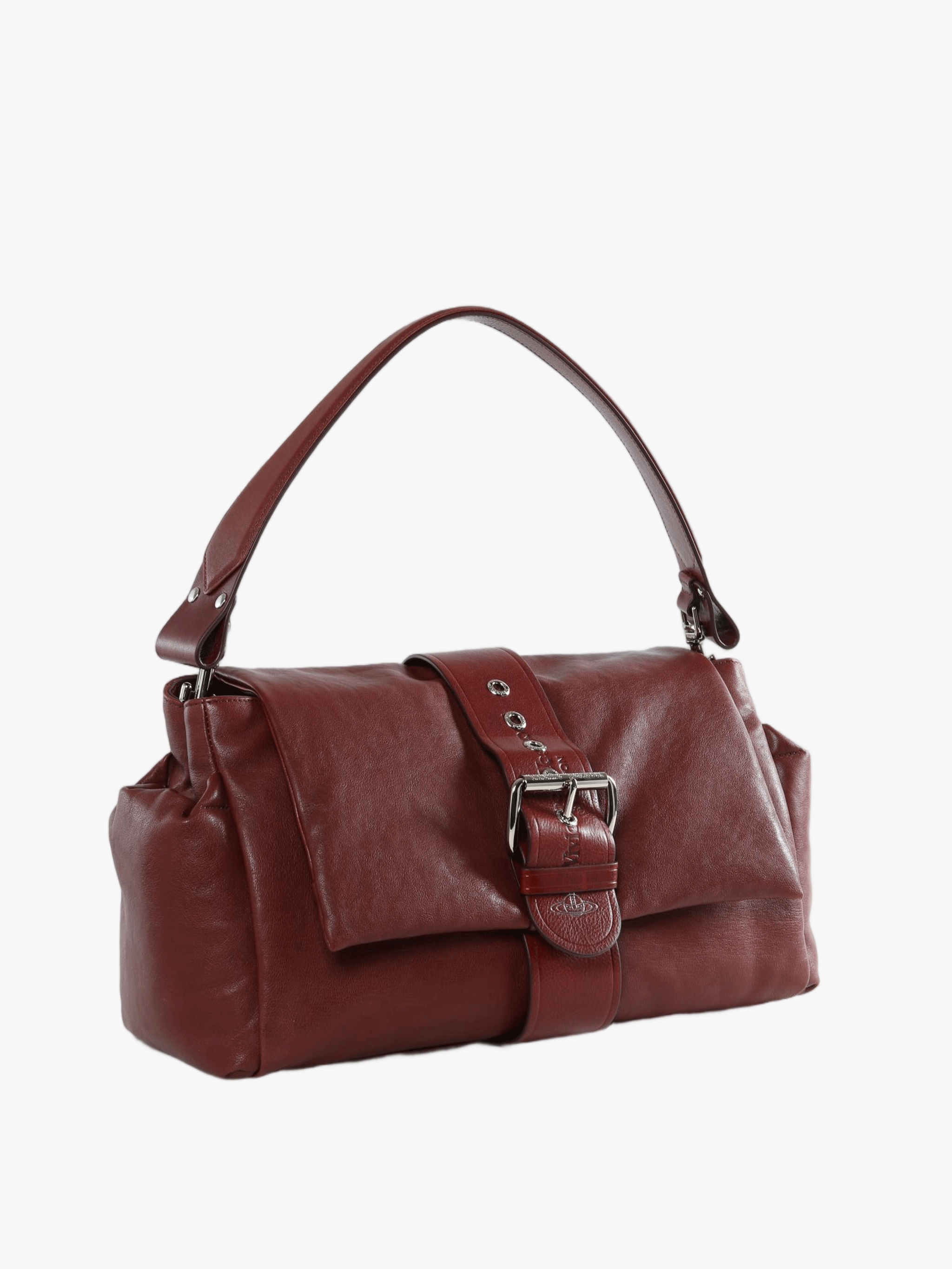Burgundy bag, front view