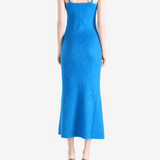 Blue dress, front view