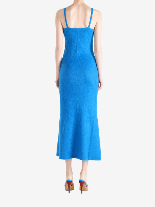 Blue dress, front view