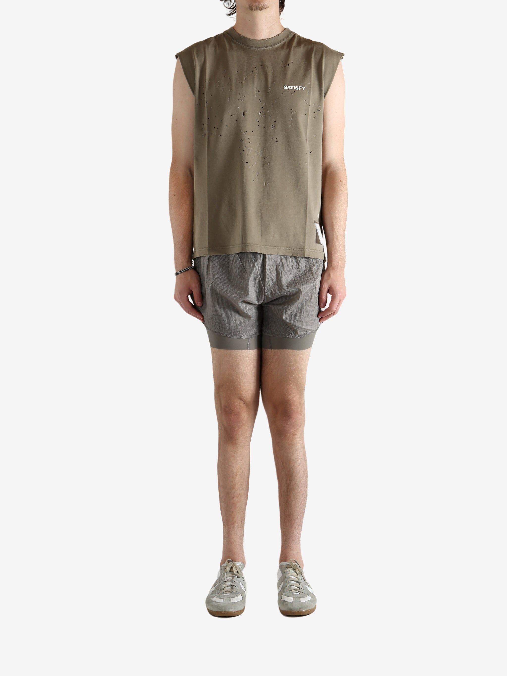 Brown shirt,full body view