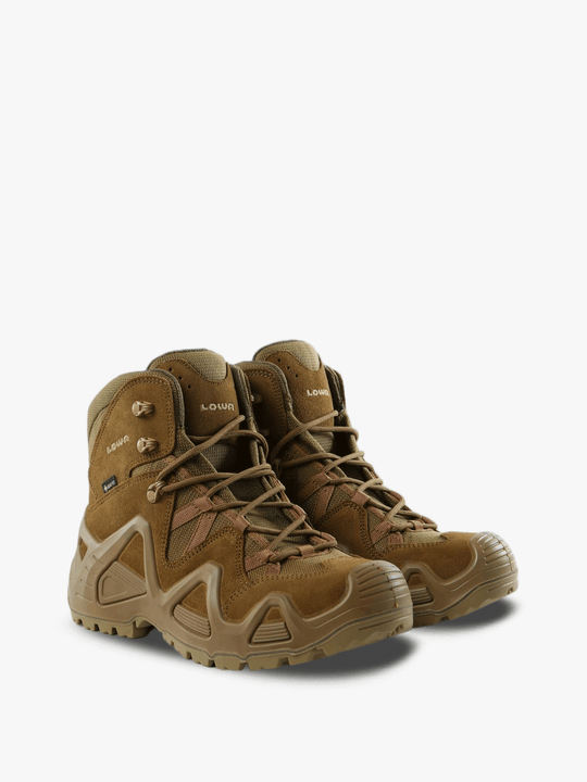 Tan boots, front view