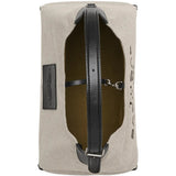 Close up of the white bag, showing texture of the leather fabric