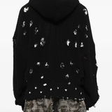 Black hoodie, full body view