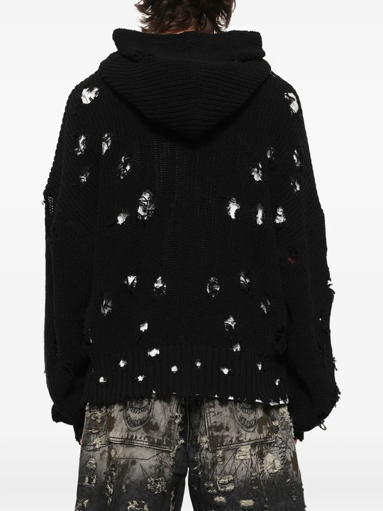 Black hoodie, full body view