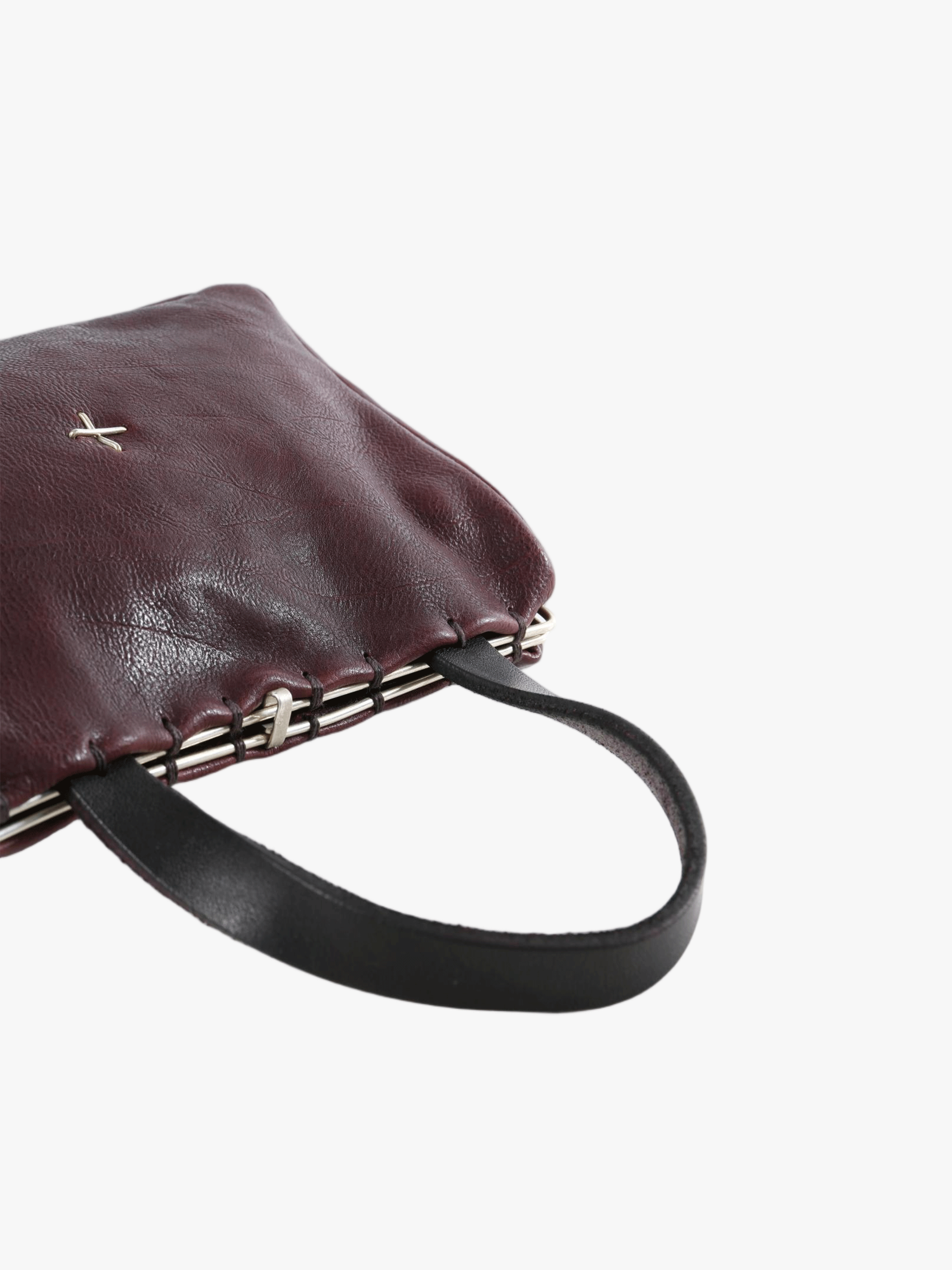 Close up of the brown bags, showing texture of the fabric