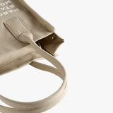 Tan bag, side view