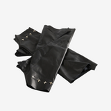Black accessories, front view