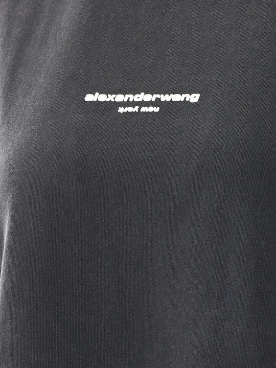 Black t-shirt, back view