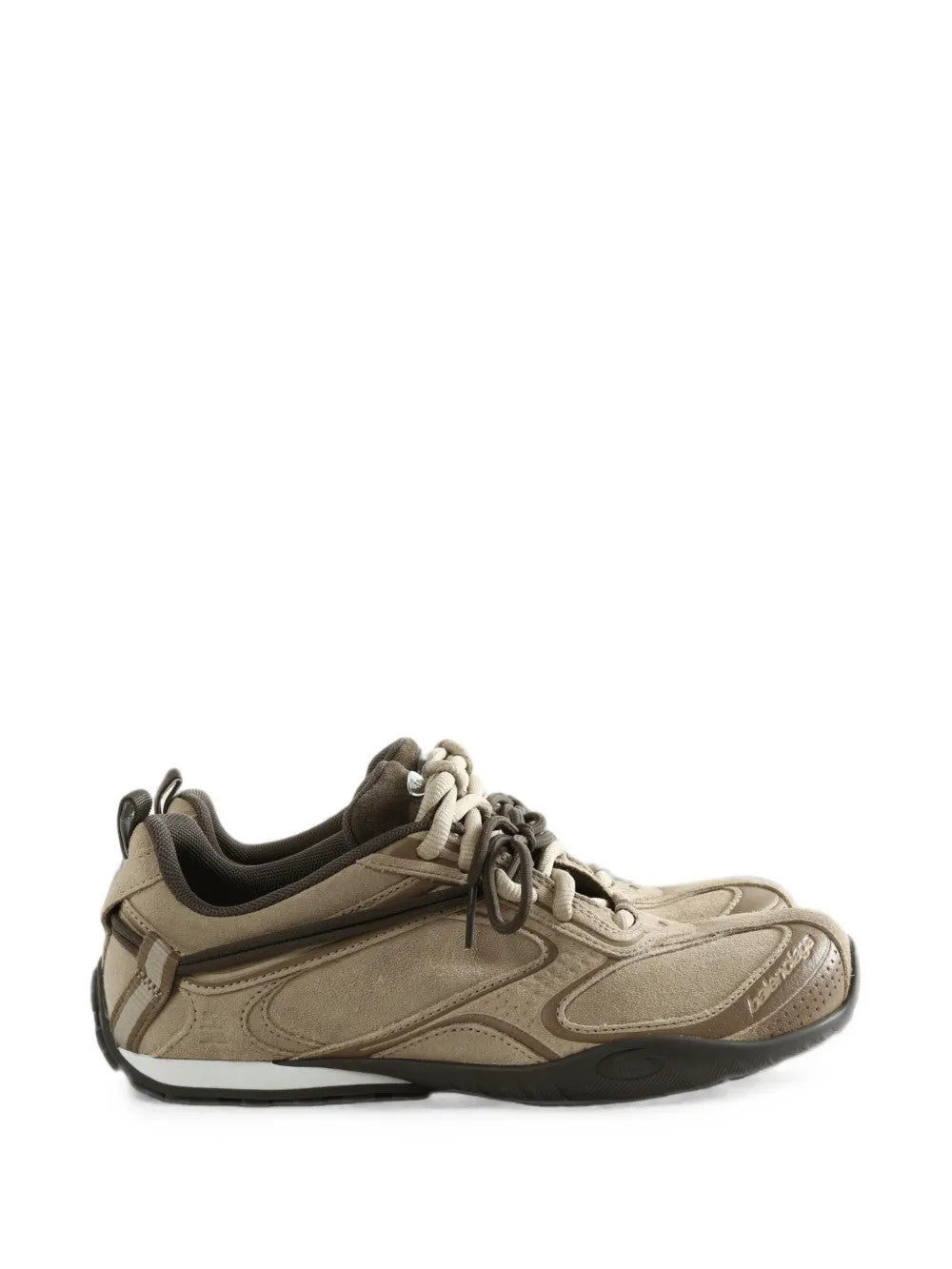 Tan shoes, side view